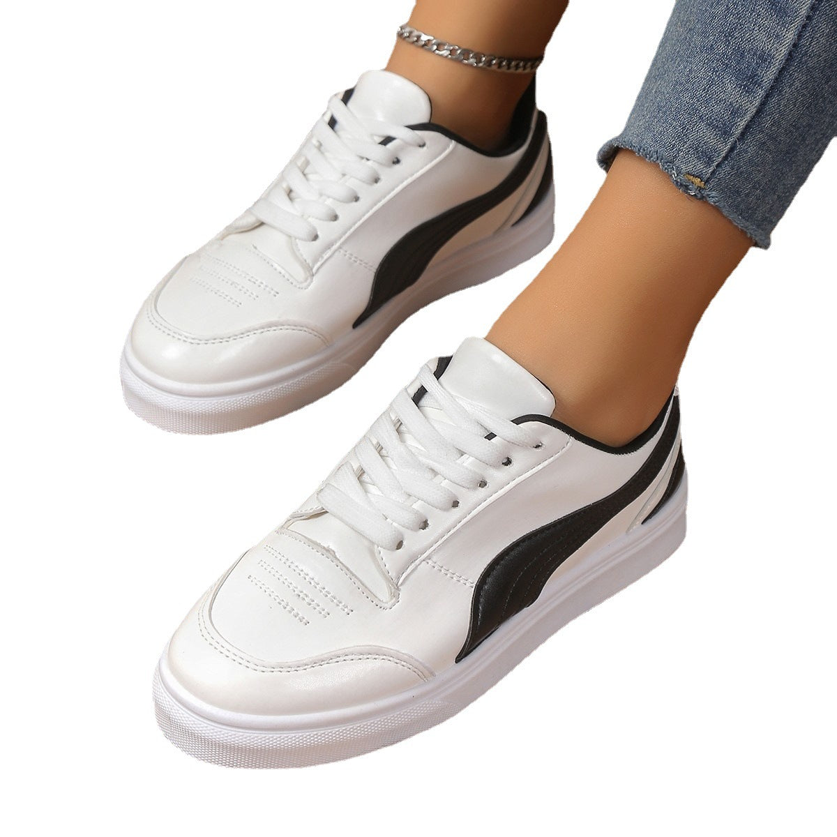 Women's Platform White Tennis Shoes