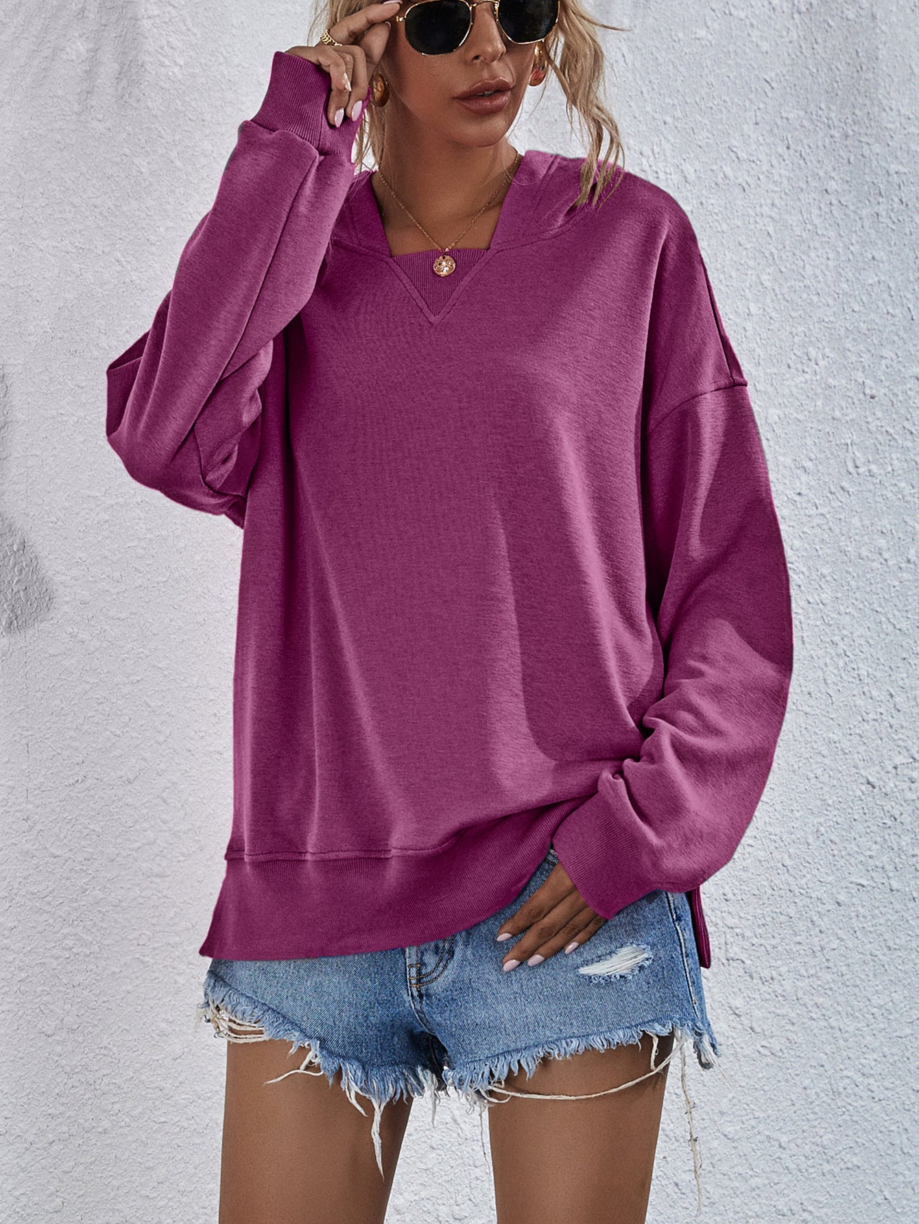 Womens Candy Color Long Sleeve Tops